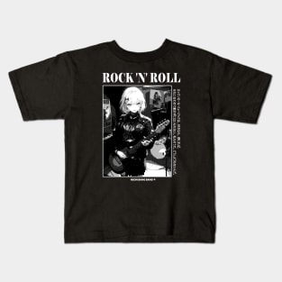 Rock and Roll - Anime Manga Aesthetic Black and White Kids T-Shirt